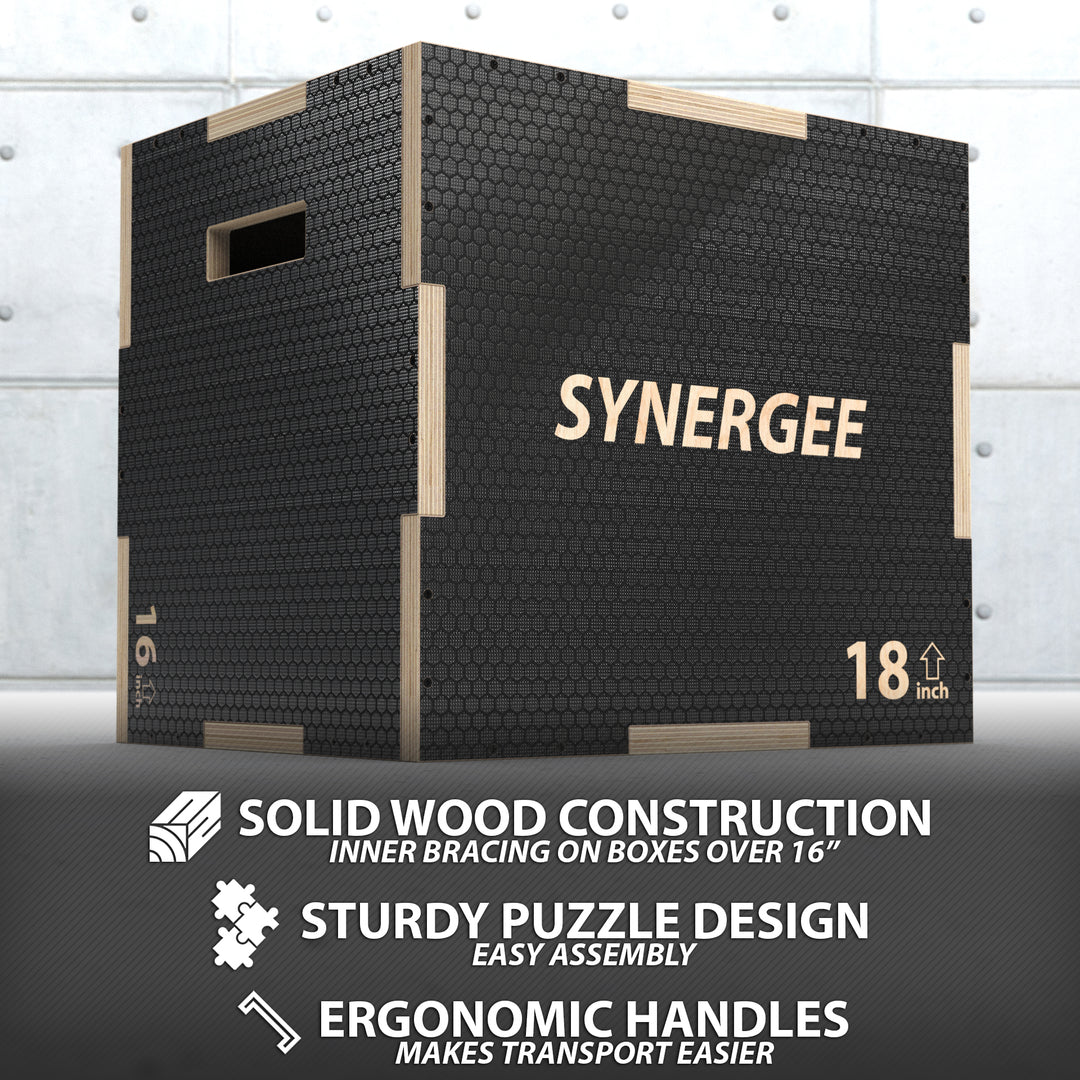Synergee 3-in-1 Non-Slip Wood Plyo Boxes