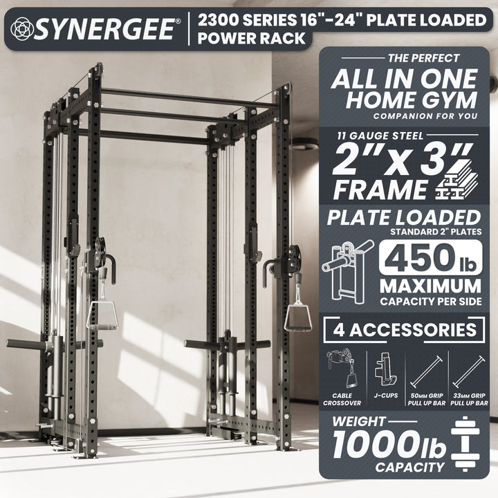 Synergee 2300 Series Power Cage with Plate Loaded Cable Cross Overs