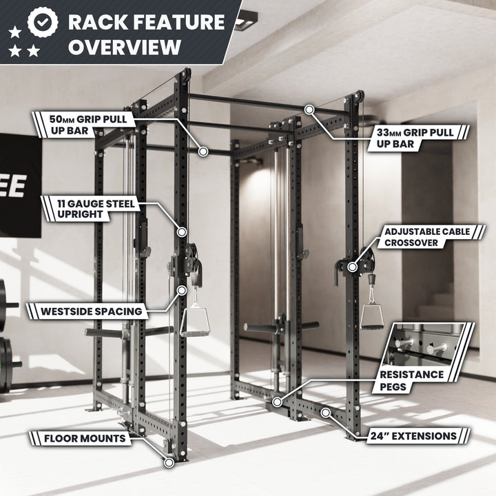Synergee 2300 Series Power Cage with Plate Loaded Cable Cross Overs
