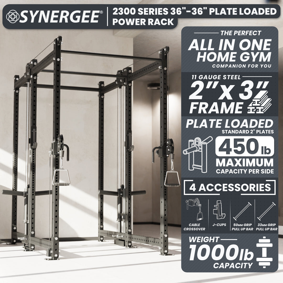 Synergee 2300 Series Power Cage with Plate Loaded Cable Cross Overs
