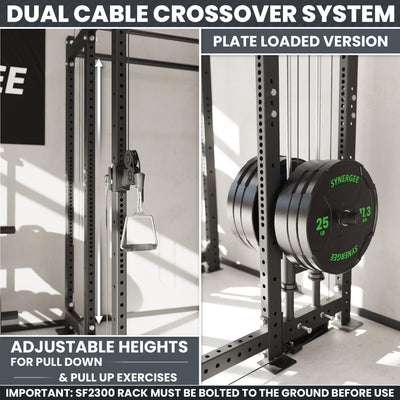 Synergee 2300 Series Power Cage with Plate Loaded Cable Cross Overs and Smith Machine