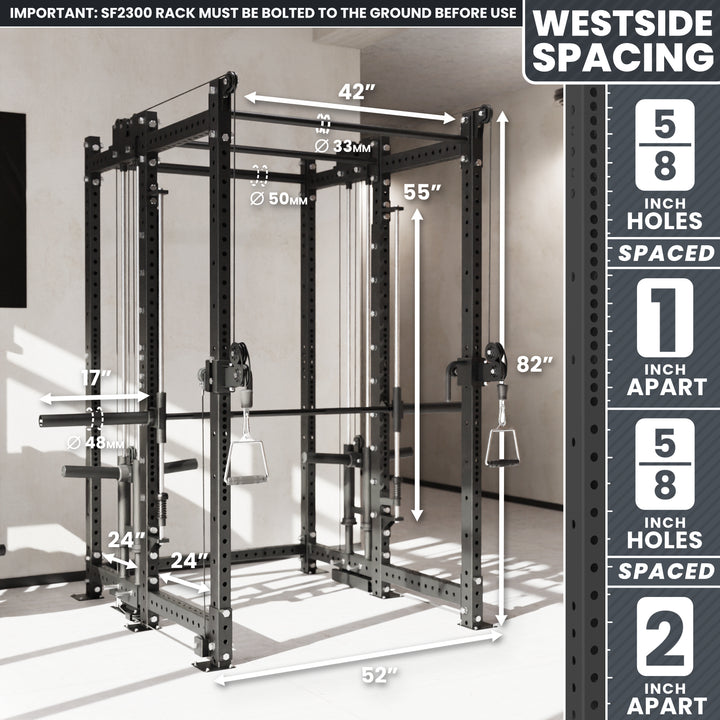 Synergee 2300 Series Power Cage with Plate Loaded Cable Cross Overs and Smith Machine
