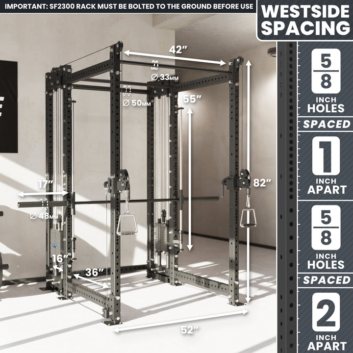 Synergee 2300 Series Power Cage with Synchronized Loaded Cable Cross Overs and Smith Machine