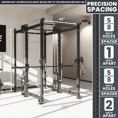 Synergee 2300 Series Power Cage with Synchronized Loaded Cable Cross Overs and Smith Machine