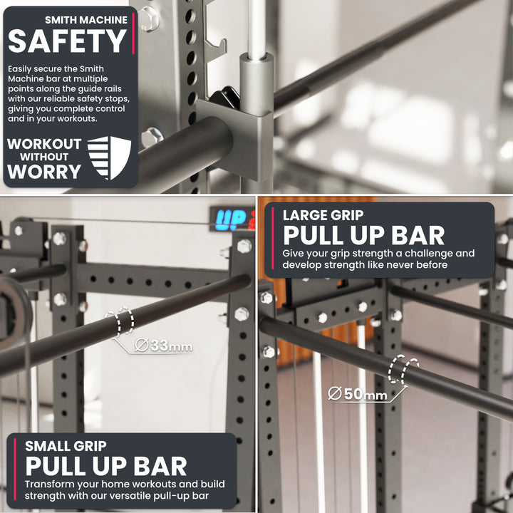 Synergee 2300 Series Power Cage with Synchronized Loaded Cable Cross Overs and Smith Machine