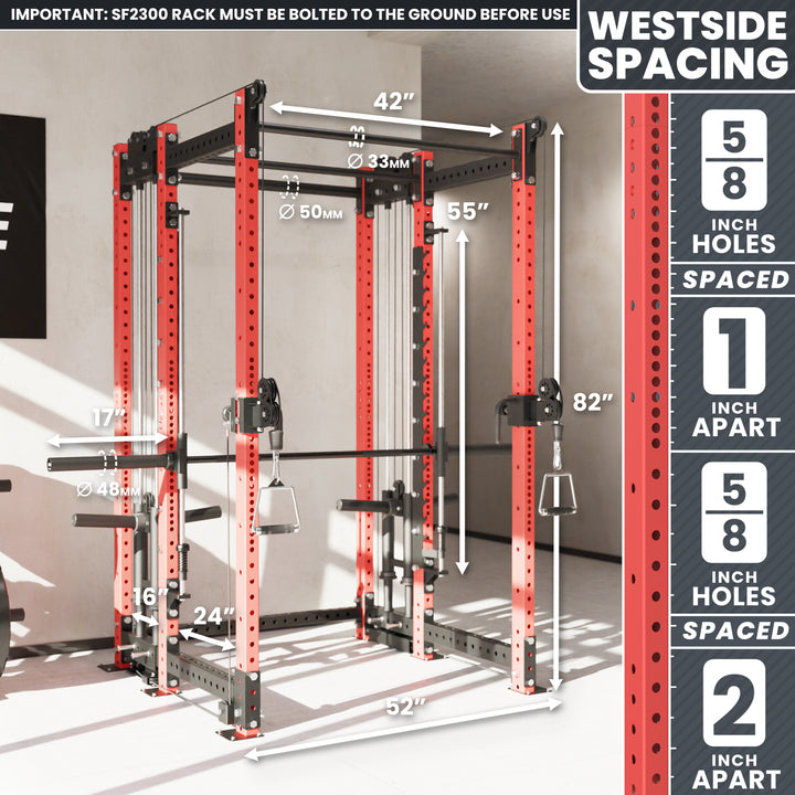 Synergee 2300 Series Power Cage with Plate Loaded Cable Cross Overs and Smith Machine