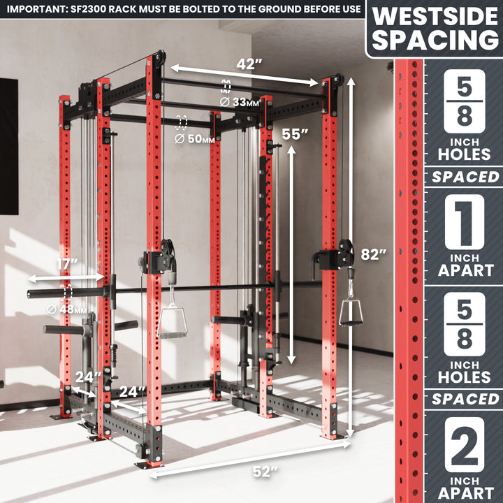 Synergee 2300 Series Power Cage with Plate Loaded Cable Cross Overs and Smith Machine