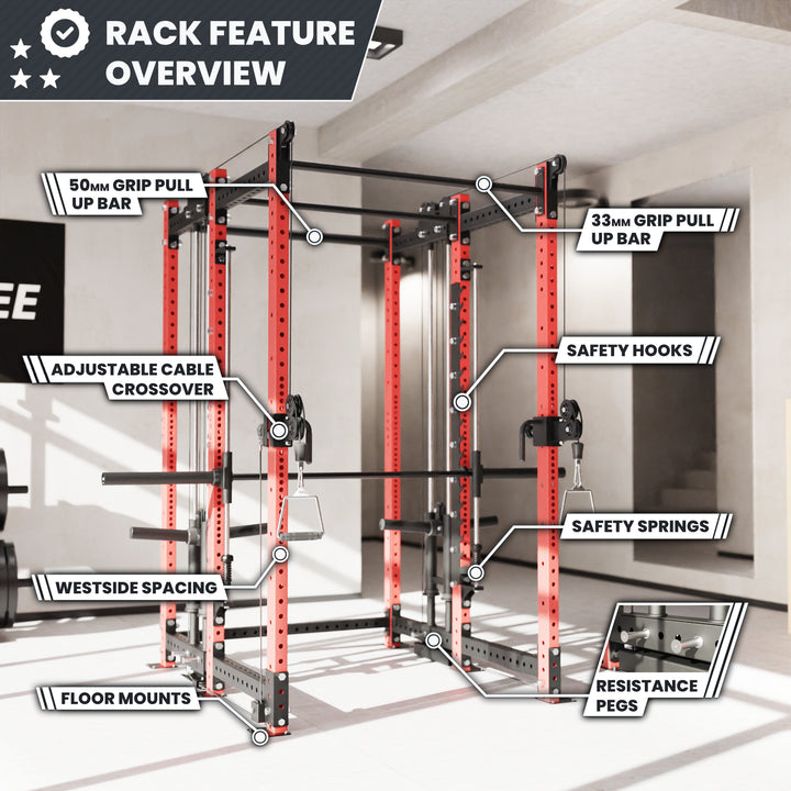 Synergee 2300 Series Power Cage with Plate Loaded Cable Cross Overs and Smith Machine