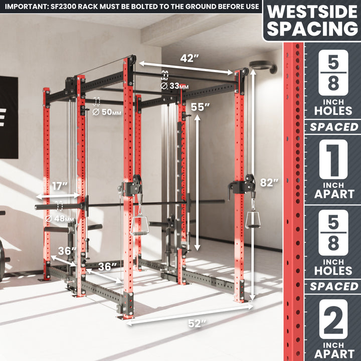 Synergee 2300 Series Power Cage with Plate Loaded Cable Cross Overs and Smith Machine