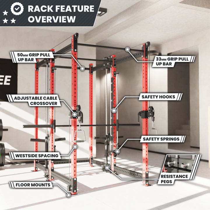 Synergee 2300 Series Power Cage with Plate Loaded Cable Cross Overs and Smith Machine