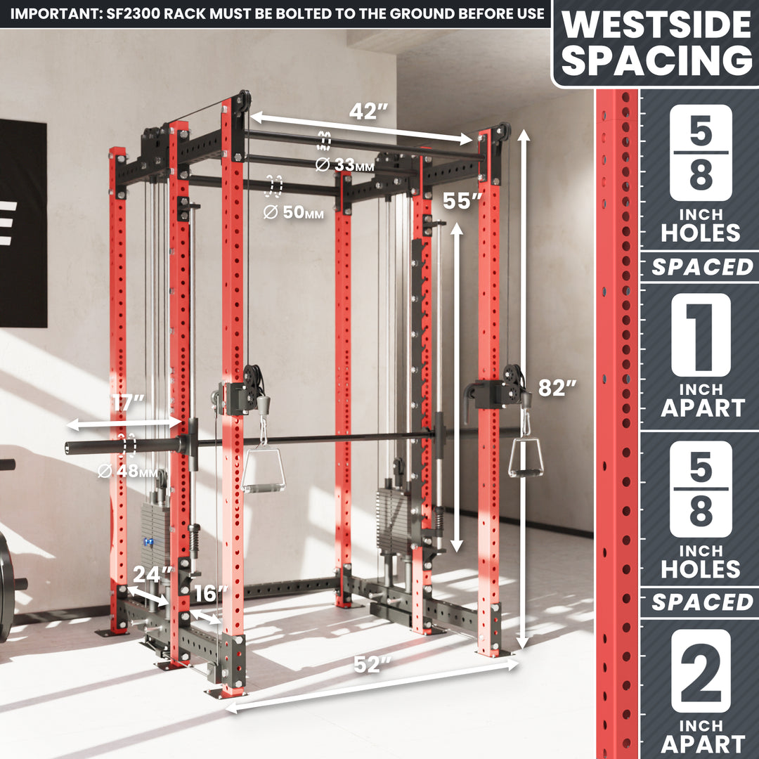 Synergee 2300 Series Power Cage with Synchronized Loaded Cable Cross Overs and Smith Machine