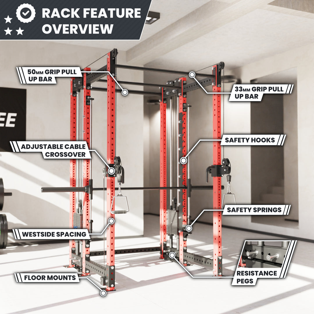 Synergee 2300 Series Power Cage with Synchronized Loaded Cable Cross Overs and Smith Machine
