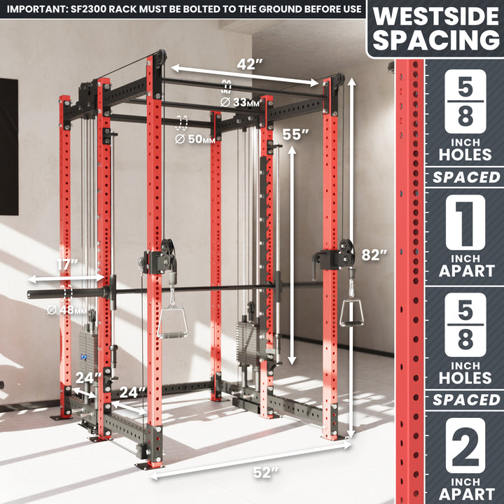 Synergee 2300 Series Power Cage with Synchronized Loaded Cable Cross Overs and Smith Machine