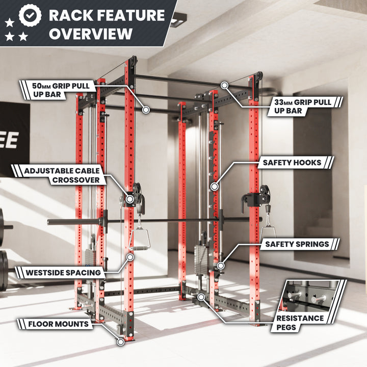 Synergee 2300 Series Power Cage with Synchronized Loaded Cable Cross Overs and Smith Machine