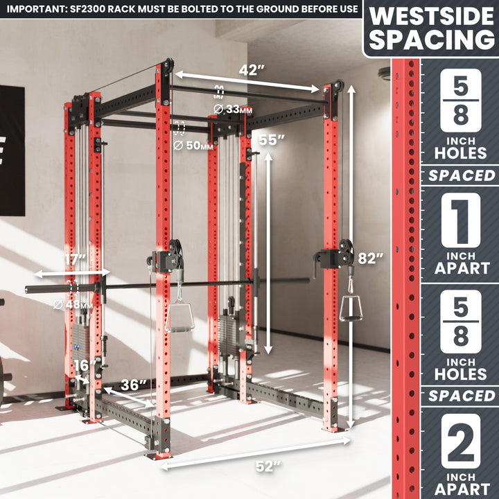 Synergee 2300 Series Power Cage with Synchronized Loaded Cable Cross Overs and Smith Machine