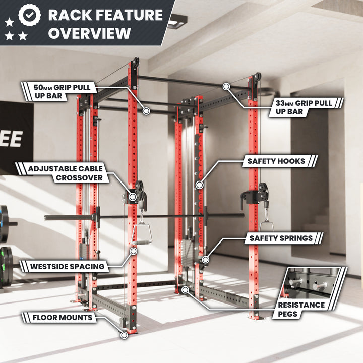 Synergee 2300 Series Power Cage with Synchronized Loaded Cable Cross Overs and Smith Machine