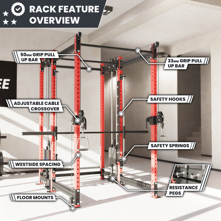 Synergee 2300 Series Power Cage with Synchronized Loaded Cable Cross Overs and Smith Machine