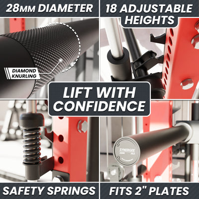 Synergee 2300 Series Power Cage with Plate Loaded Cable Cross Overs and Smith Machine