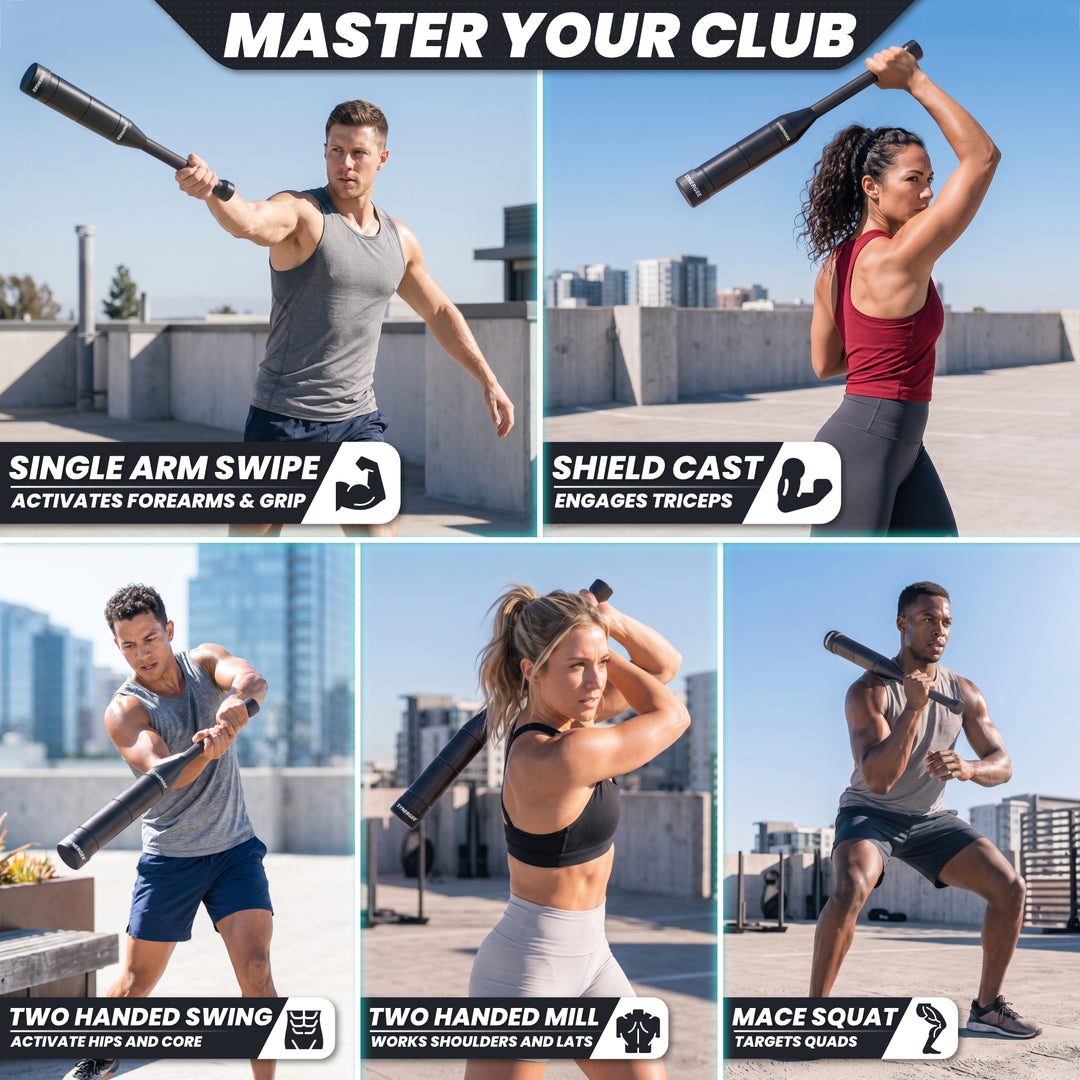 Synergee Adjustable Indian Club & Mace Bell