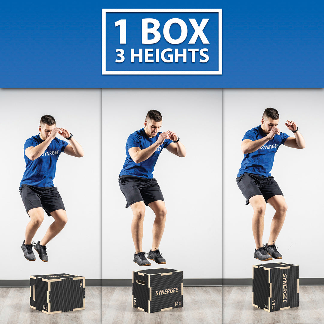 Synergee 3-in-1 Non-Slip Wood Plyo Boxes