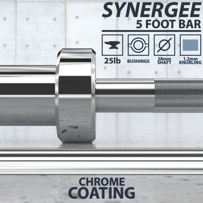 Synergee 25lb Five-Foot Barbell