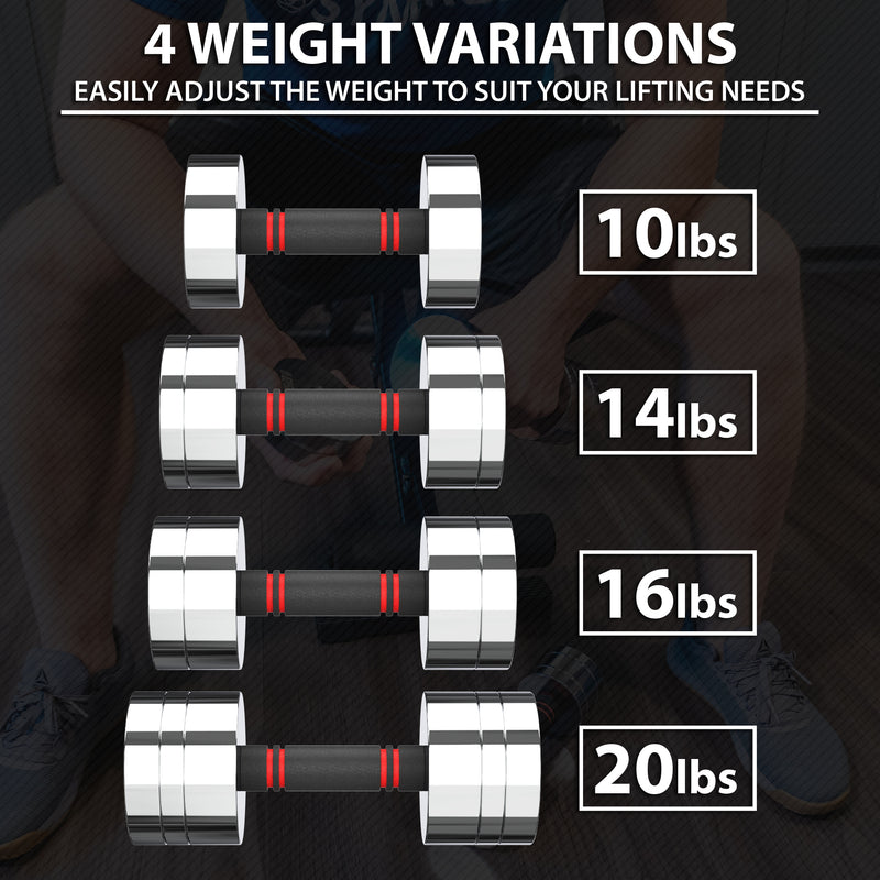 Synergee Adjustable Chrome Dumbbells