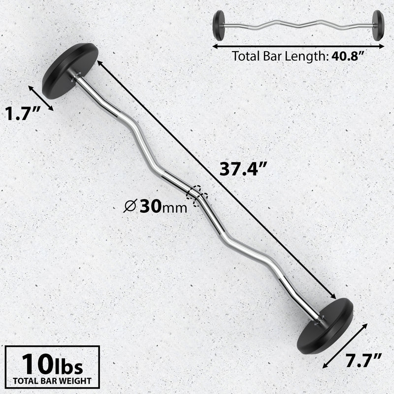 Synergee Fixed 10LB Easy Curl Bar - 5 Unit Bulk Buy