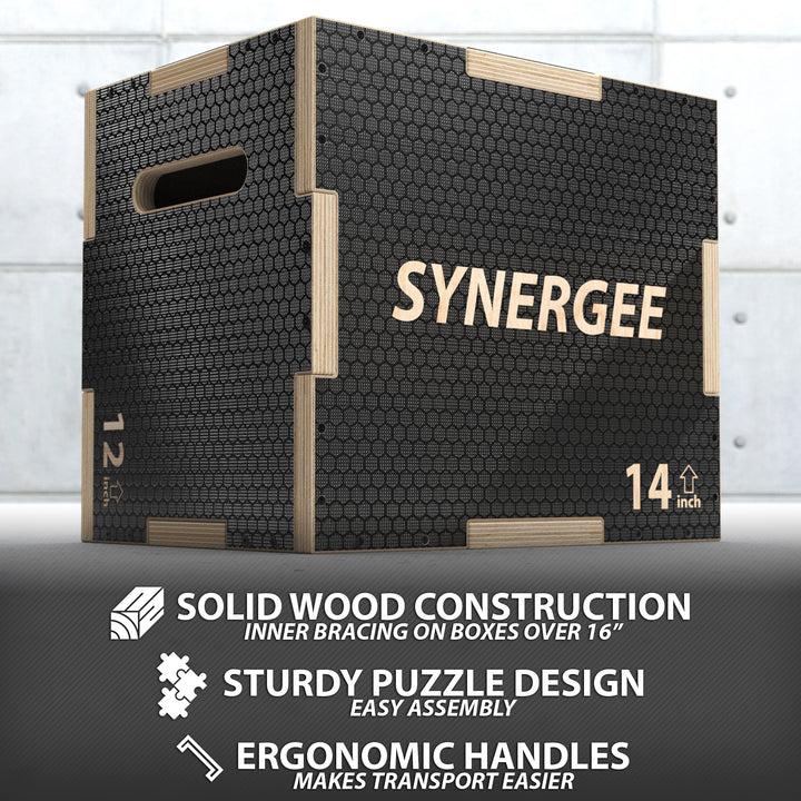 Synergee 3-in-1 Non-Slip Wood Plyo Boxes
