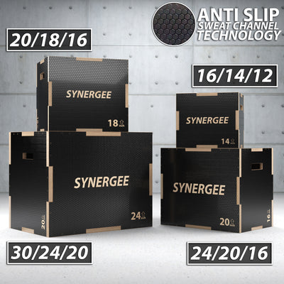 Synergee 3-in-1 Non-Slip Wood Plyo Boxes