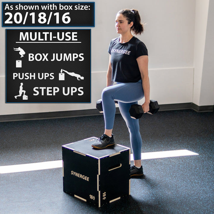 Synergee 3-in-1 Non-Slip Wood Plyo Boxes