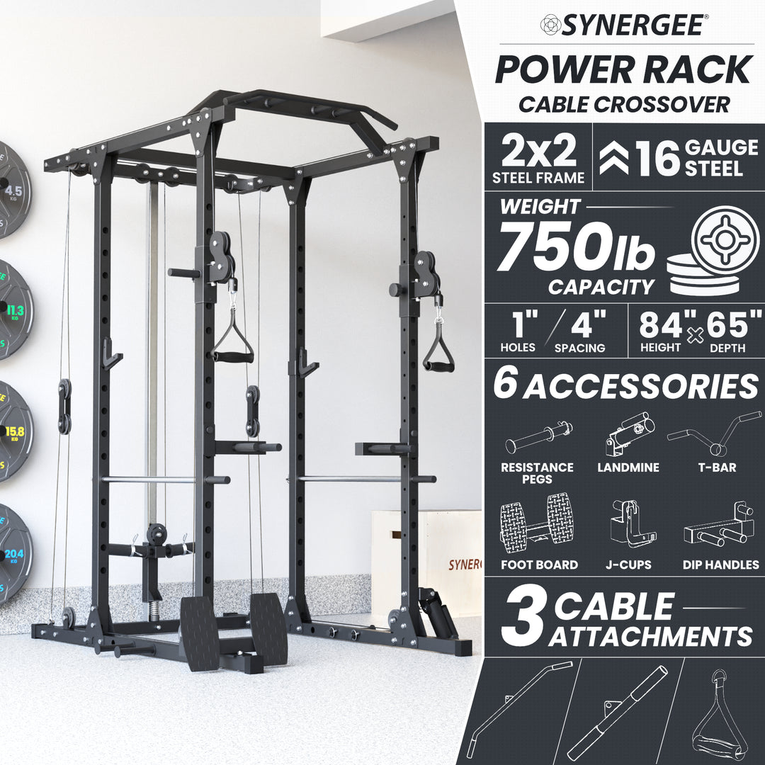 Synergee Power Rack With Cable Crossover