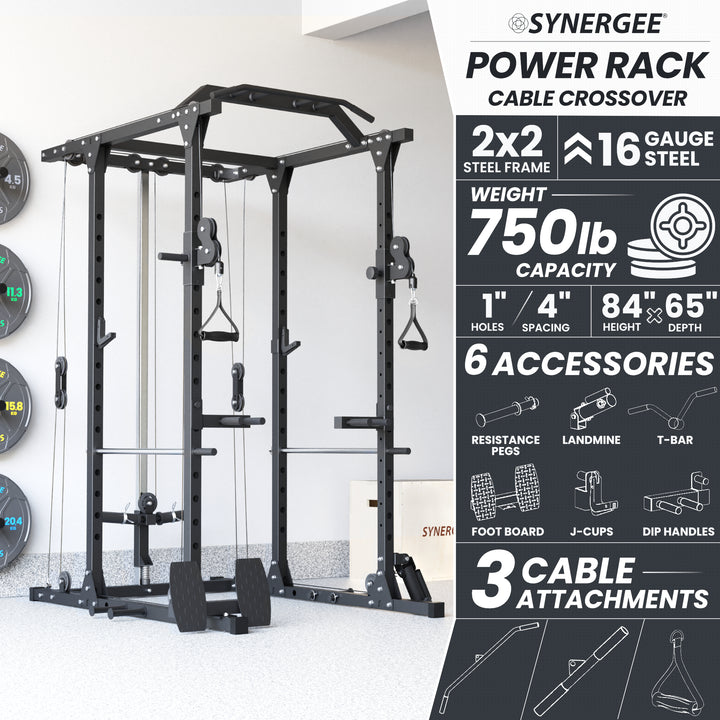 Synergee Power Rack With Cable Crossover