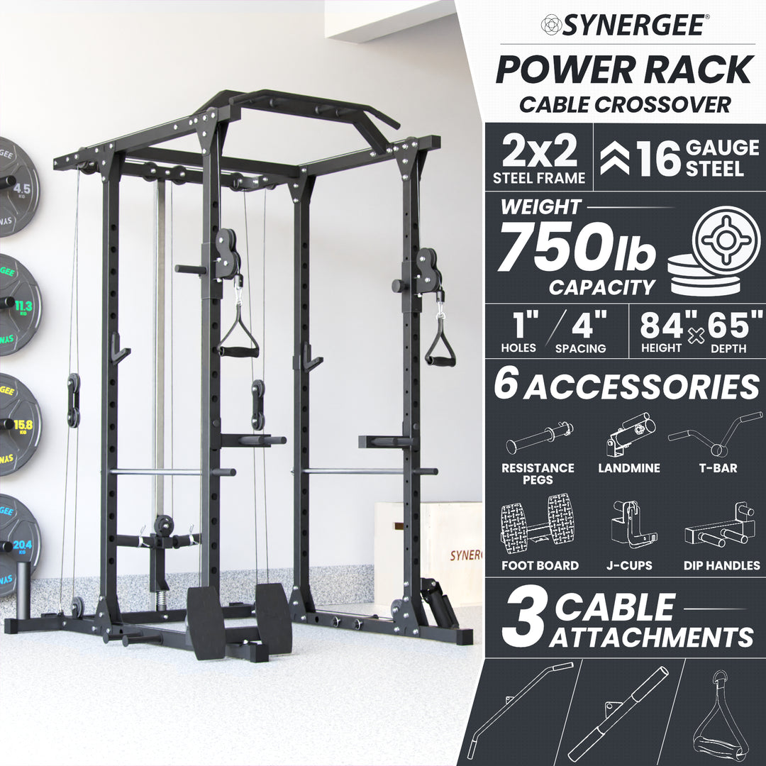 Synergee Power Rack With Cable Crossover