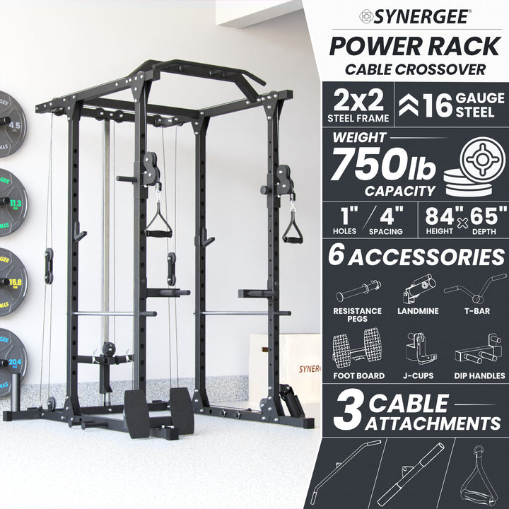 Synergee Power Rack With Cable Crossover